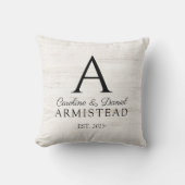 Rustoestelijk Trouw Monogram Koppel  Kussen (Voorkant)