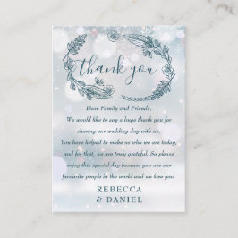 Rustoflorale Sneeuwvlokken Winter Bruiloft Bedankt Plaatskaartje