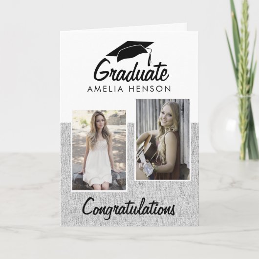 Rustoïde Afstudeercongratulaties 2 Foto Collage Kaart (Voorkant)