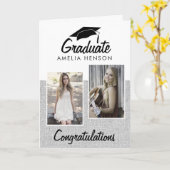 Rustoïde Afstudeercongratulaties 2 Foto Collage Kaart (Gele Bloem)