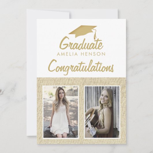 Rustoïde Felicitaties Afgestudeerde 2 Foto Collage Kaart (Voorkant)