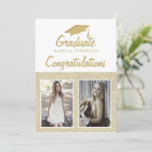 Rustoïde Felicitaties Afgestudeerde 2 Foto Collage Kaart (Staand voorkant)