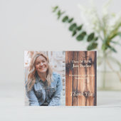 Rustoïde foto afstudeeraankondiging & bedankt briefkaart (Staand voorkant)