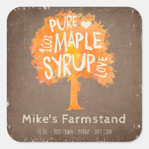 Rustoïde Herfst Esdoornsiroop Fles Sjabloon Etiket