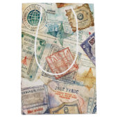 Rustoïde Paspoortstempel Reispatroon (7) Medium Cadeauzakje (Voorkant)