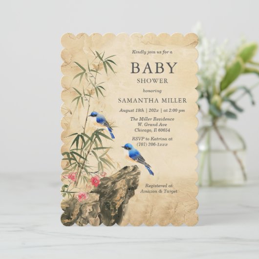 Rustoïde Thema Babyshower Sjabloon Kaart (Staand voorkant)