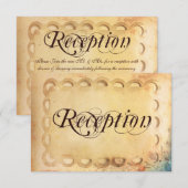 Rustoïde Vintage Papieren Trouwontvangstkaarten Kaart (Voorkant / Achterkant)
