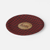 Rustoieke Buffalo Plaid Baby Shower Persoonlijk Papieren Bordje (Gekanteld)
