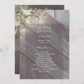 Rustoieke Houten Bloem Bruiloft Ceremonie Programm Kaart (Voorkant / Achterkant)