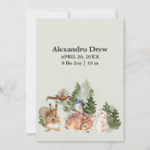 Rustoieke Waterverf Bos Geboorteaankondiging Kaart (Voorkant)