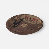 Rustoike Buffalo geruite babyshower gepersonalisee Papieren Bordje (Gekanteld)