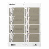 Rustoise Berkenboom Taupe Feestverpakkingslabel Etiket (Full Sheet)