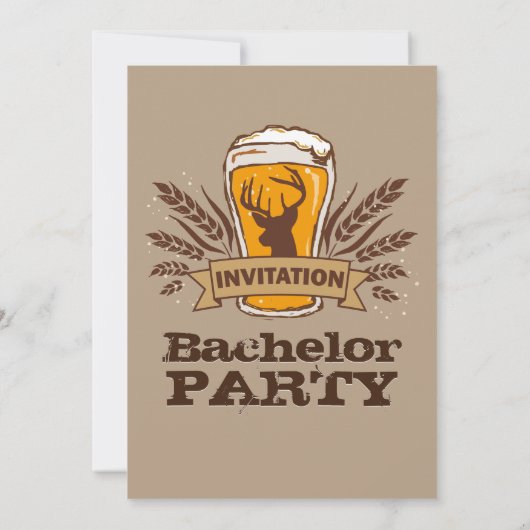 Rustoise Bier Gerst Hertenfeest / Verlovingsfeest Kaart (Achterkant)