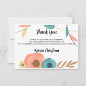 Rustoise Boho Baby Shower Dankjewel Briefje Bedankkaart (Voorkant)