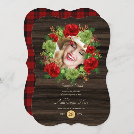 Rustoise buffelruit foto krans modern ELKE GEBEURT Kaart (Voorkant / Achterkant)