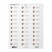 Rustoise eikel bloem wit retouradreslabel etiket (Full Sheet)