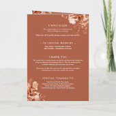 Rustoise herfst bloemendruk script bruiloft programma (Achterkant)