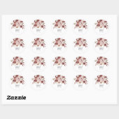 Rustoise herfstbloemen aquarel ronde sticker (Vel)