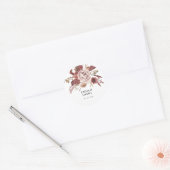 Rustoise herfstbloemen aquarel ronde sticker (Envelop)