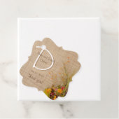Rustoise herfstbloemen bruiloft cadeautag bedankjes labels (In situ)