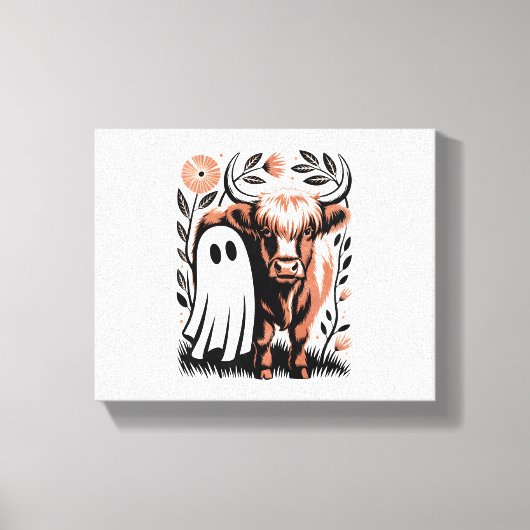 Rustoise Hoogland Koe Geest Halloween Canvas Afdruk (Voorkant)