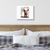 Rustoise Hoogland Koe Geest Halloween Canvas Afdruk (Insitu (Slaapkamer))