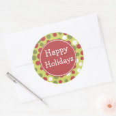 Rustoise Kerststickers met Stippen Ronde Sticker (Envelop)