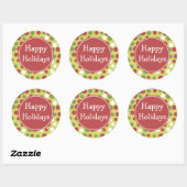 Rustoise Kerststickers met Stippen Ronde Sticker (Vel)
