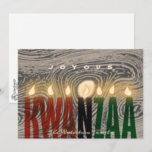 Rustoise Kwanzaa Kaarsen Kaart (Voorkant / Achterkant)