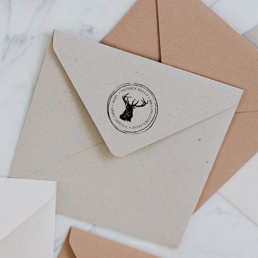 Rustoise retouradresstempel | Hertenbok Rubberstempel