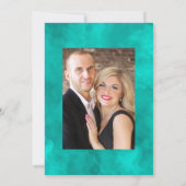 Rustoise Violet en Turquoise Bloemen Bruiloftsfoto Save The Date (Achterkant)