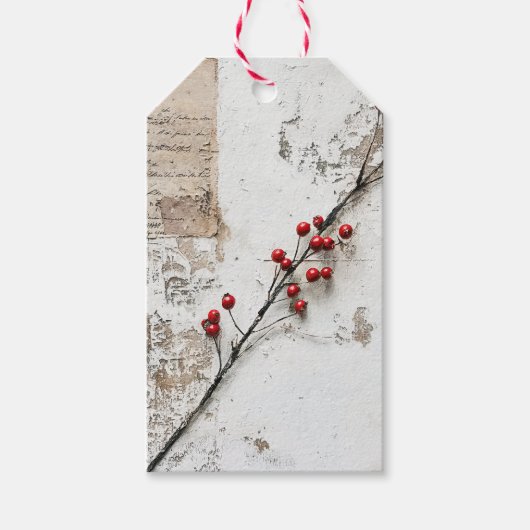 Rustoise Winterbes Holiday Cadeaulabel (Voorkant)