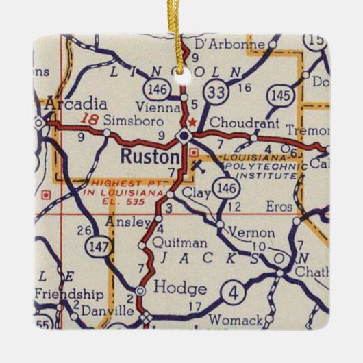 Ruston LA Keramisch Ornament (Voorkant)