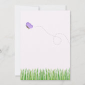 Rustooie Ooievaar met Bij & Vlinder Meisje Baby Sh Kaart (Achterkant)