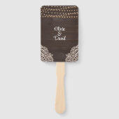 Rustoombruine houten slingerlicht trouwprogramma handwaaier (Voorkant)