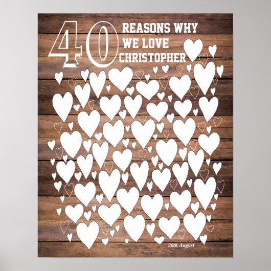 Rustoord 40ste verjaardag gastboek poster (Voorkant)