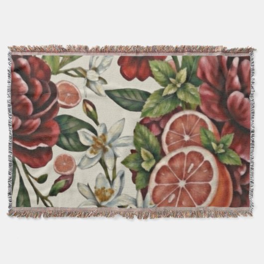 Rustoord Bloemig Citrus zomer Deken (Voorkant)