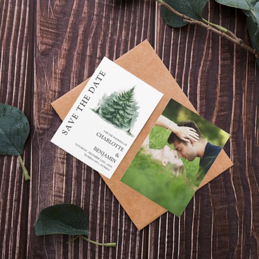 Rustoord Bos Winter Huwelijksfoto Save The Date
