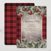 Rustoord Buffalo Plaid Zilver Grijs Kerstfeest Kaart (Voorkant / Achterkant)