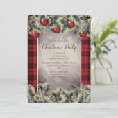 Rustoord Buffalo Plaid Zilver Grijs Kerstfeest Kaart (Staand voorkant)