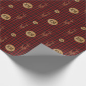 Rustoord Buffelsruitpatroon Herten Monogram Initia Cadeaupapier (Hoek)