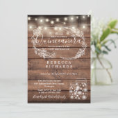 Rustoord Draadlichten Metselwerkpotten Quinceañera Kaart (Staand voorkant)