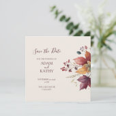 Rustoord Eikenblad Herfst Bruiloft 'Save the Date' Save The Date (Staand voorkant)