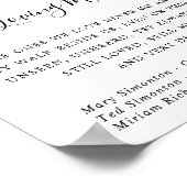 Rustoord Gele Zonnebloem Trouw Herdenking Bord Poster (Hoek)