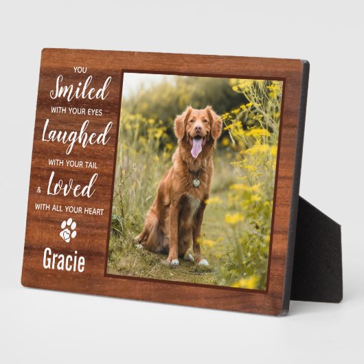 Rustoord Gepersonaliseerd Aandenken Hond Dierbare  Fotoplaat (Zijkant)