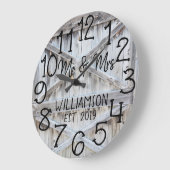 Rustoord Gepersonaliseerd Grijs Hout Op Maat Grote Klok (Hoek)