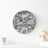 Rustoord Gepersonaliseerd Grijs Hout Op Maat Grote Klok (Huis)