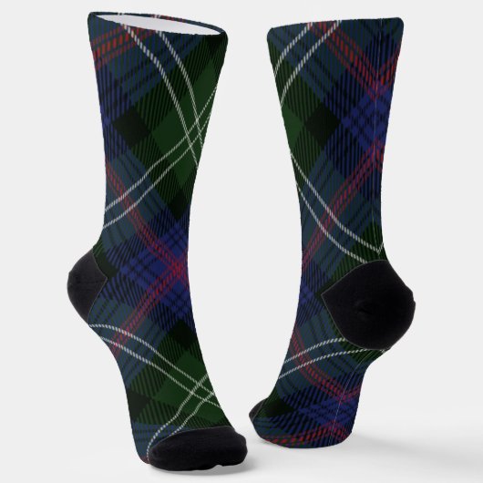 Rustoord geruit paars geruit Sutherland Tartan Sokken (Gebogen)