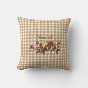 Rustoord Gingham Herfst Bloemstuk Persoonlijk  Kussen