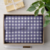 Rustoord Gingham Marineblauw Wit Kerst Tissuepapier (Geschenk)
